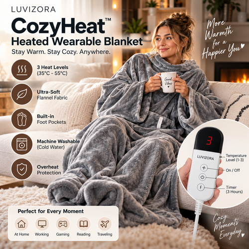 LUVIZORA CozyHeat™ Heated Wearable Blanket