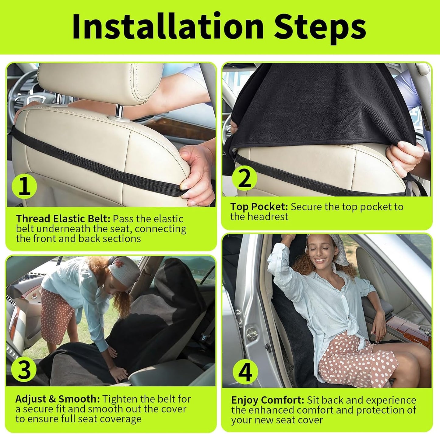 Towel Waterproof Car Seat Cover Beige for Trucks SUV Seats Fitness Athletes Pets Gym and Water Sport