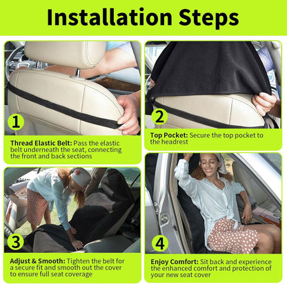 Towel Waterproof Car Seat Cover Beige for Trucks SUV Seats Fitness Athletes Pets Gym and Water Sport