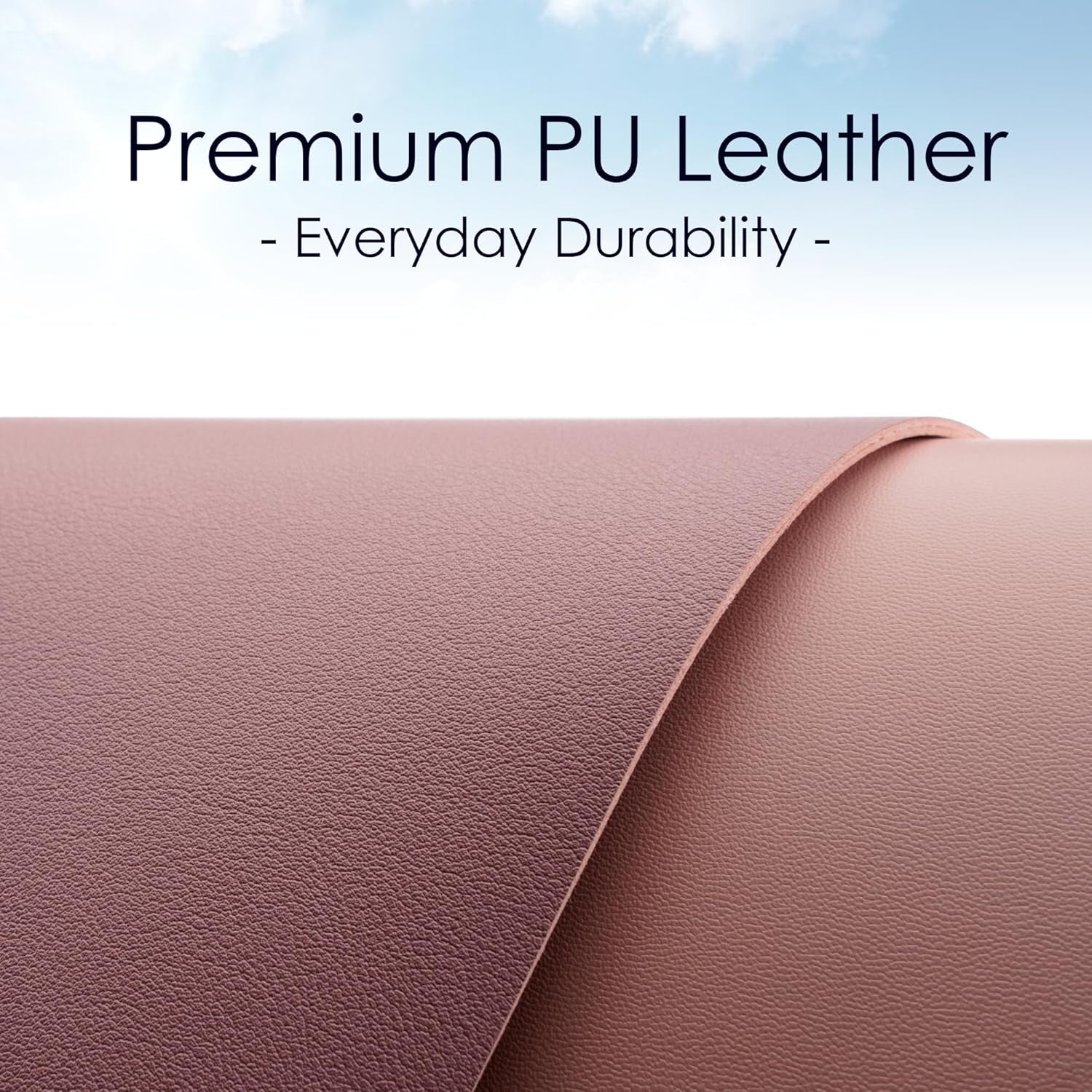 Leather Desk Pad Protector, Waterproof Mouse Pad, PU Desk Mat, Office Desk Cover, Desk Writing Mat for Office/Home/Work/Cubicle (Purple/Pink) 23.7X13.8 In