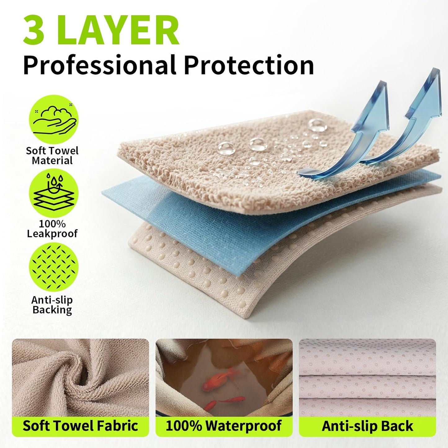 Towel Waterproof Car Seat Cover Beige for Trucks SUV Seats Fitness Athletes Pets Gym and Water Sport